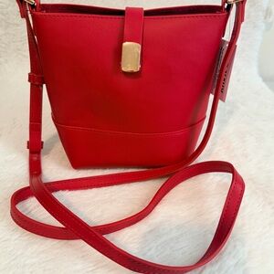 Red Leather Crossbody Mini Bag